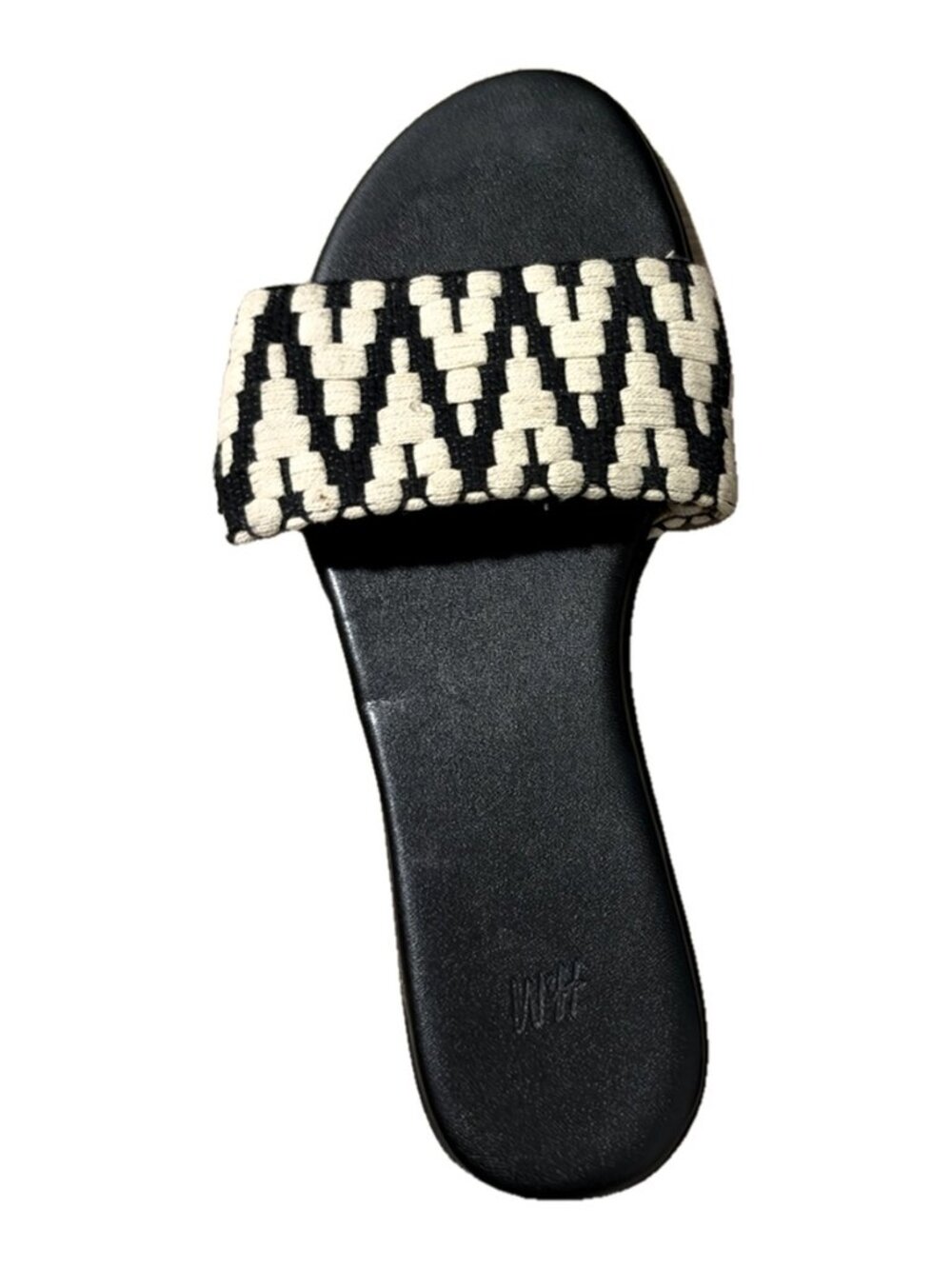 H&M Black Cream Woven Slide Sandals EU 39